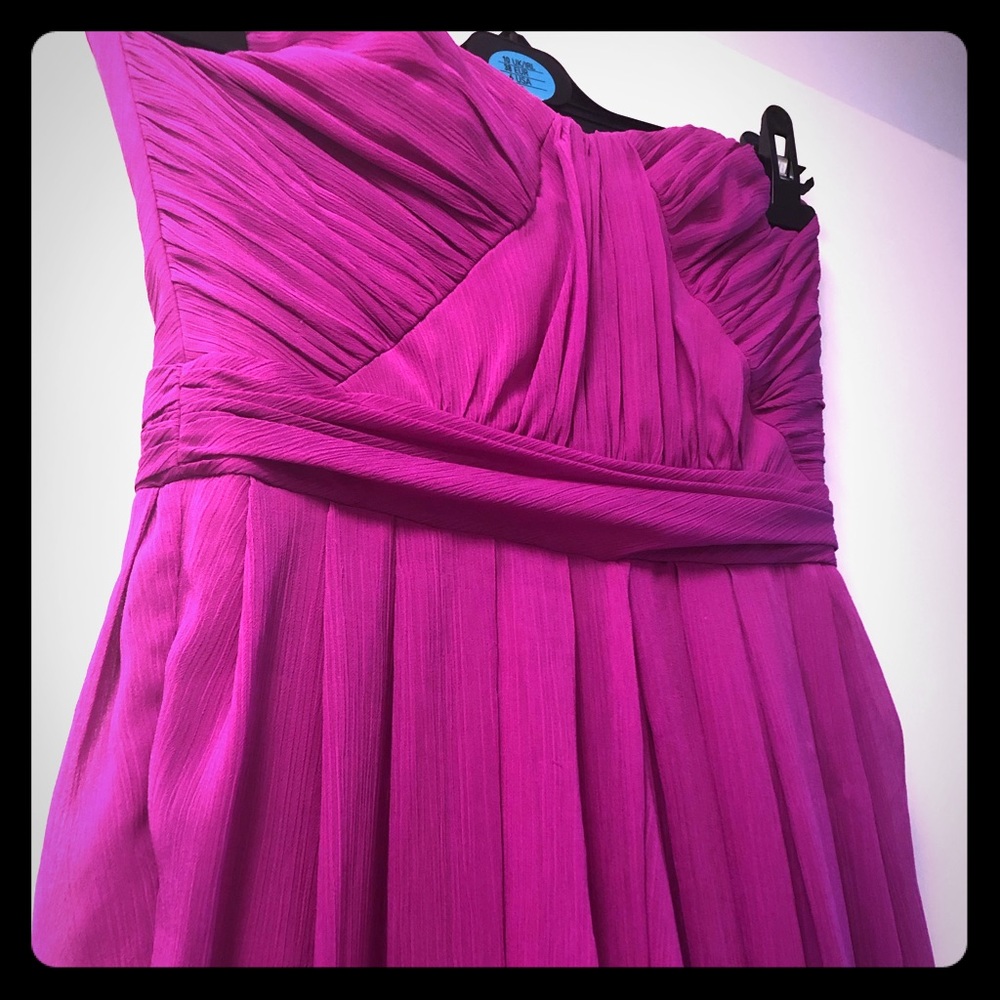 Designer chiffon gown-prom dress vibrant fuchsia